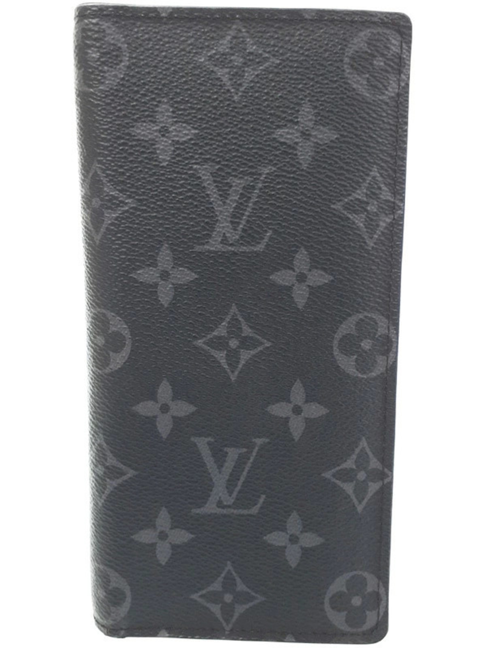Louis Vuitton Monogram Eclipse Black Portefeuille Brazza Bi fold Long Wallet